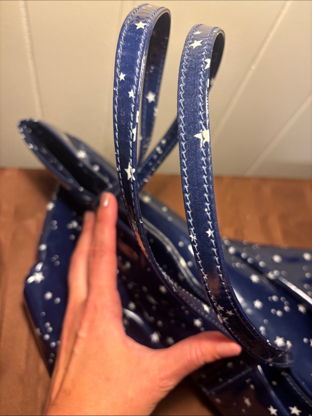 NWOT Kate Spade New York Bon Shopper Daycation Tote – Night Sky Navy Star Print - Picture 3 of 8